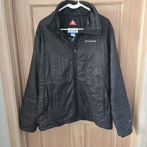 Columbia Black Jacket with Blue Trim